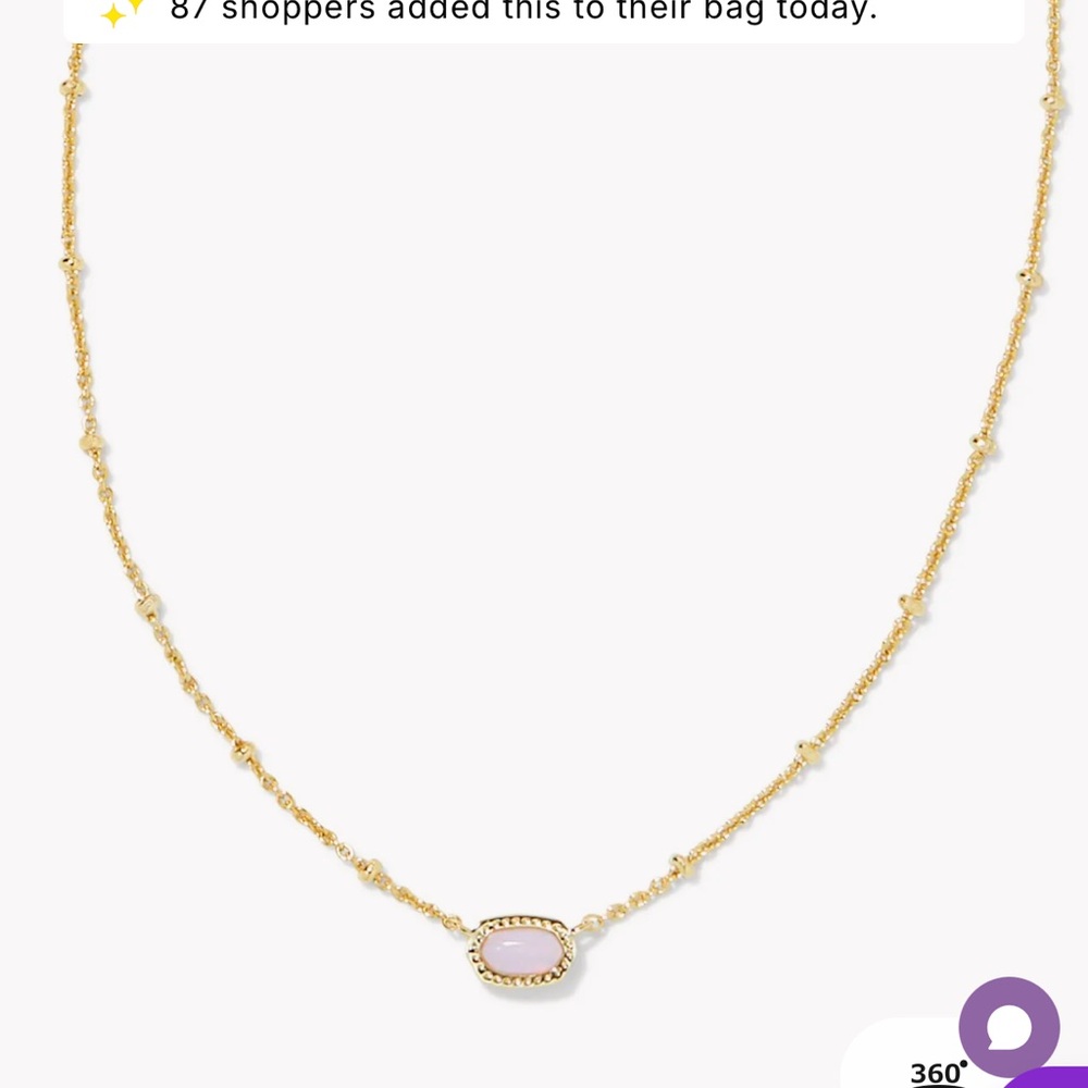 Kendra Scott Mini Elisa Gold Satellite Short Pendant Necklace in Pink Opalite